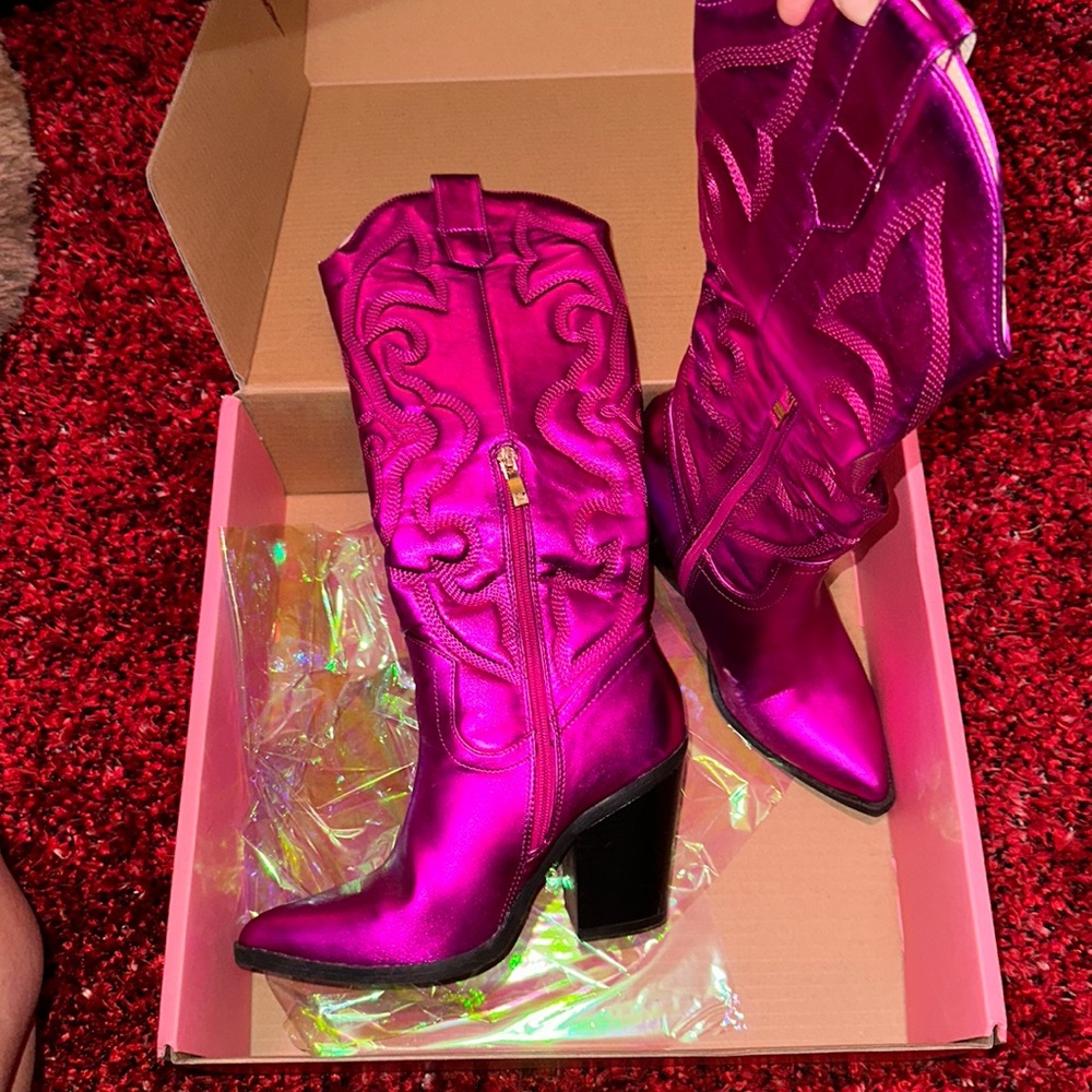 Magenta Rodeo Target Cowboy Boots